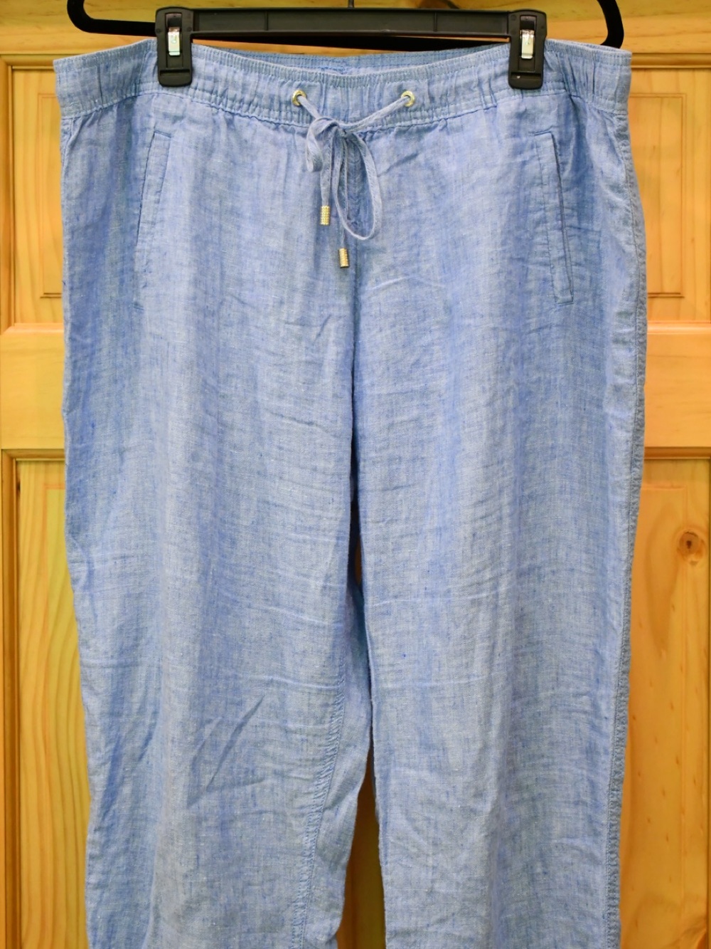 Lilly Pulitzer Light Deri Blue Drawstring Aden Linen Pants XL - Picture 4 of 10
